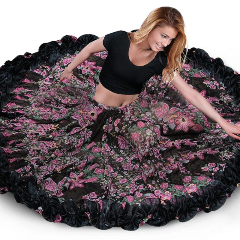 

Belly Dance Half Skirt Bottom Dress New 720 Degree Big Swing Dance Skirt Opening Dance Oriental Summer Skirt