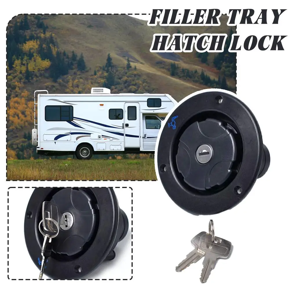 

TYTXRV Accessories Gravity Fresh Water Fill Hatch Inlet Filter Lockable For RV Boat Camper Trailer Black Caravan Accessories