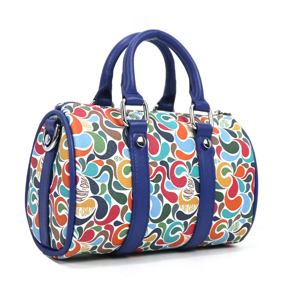 

Gorfia Artistic Women's Leather Boston Bag Colorful Swirl Print Exquisite Travel Shopping Daily Fashion Tote Bag Handbag