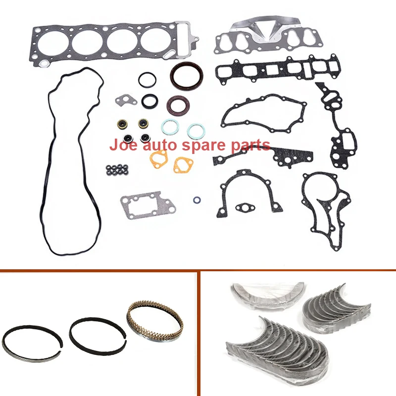 22R 22RE مجموعة حشية كاملة عدة العمود المرفقي ربط قضيب تحمل المكبس الدائري لتويوتا لاند كروزر 4 عداء سيليكا هايلكس 2.4L