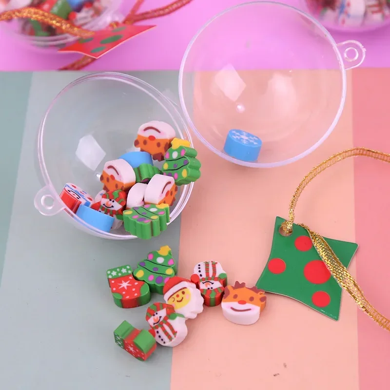 20 pezzi di gomme da cancellare per matite natalizie Kawaii pupazzo di neve Santa Mini gomme da cancellare per bambini regali per studenti cancelleria Kawaii forniture per ufficio scolastico