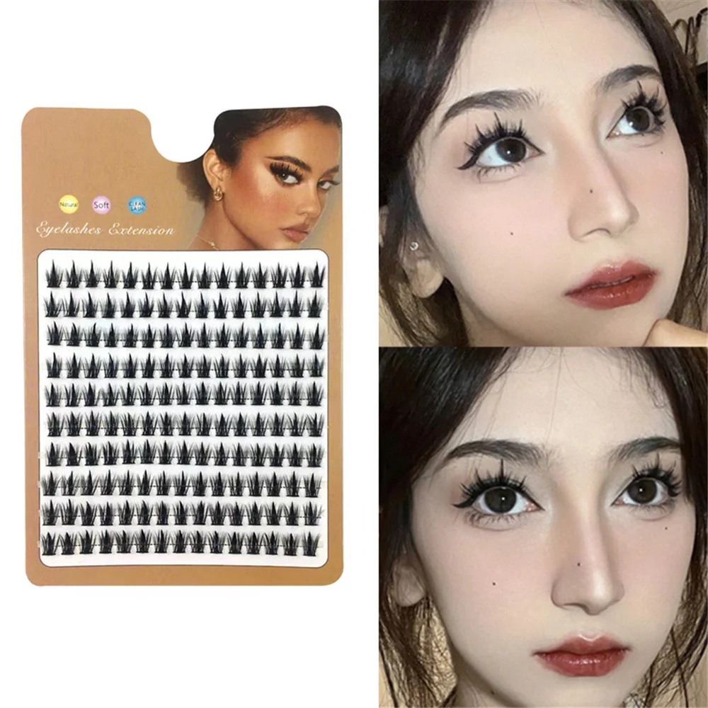 

Large Capacity Single Cluster False Eyelashes Black Terrier Wheat Shape Fake Eyelash Segment Curling Grafting Lashes Makeup Tool