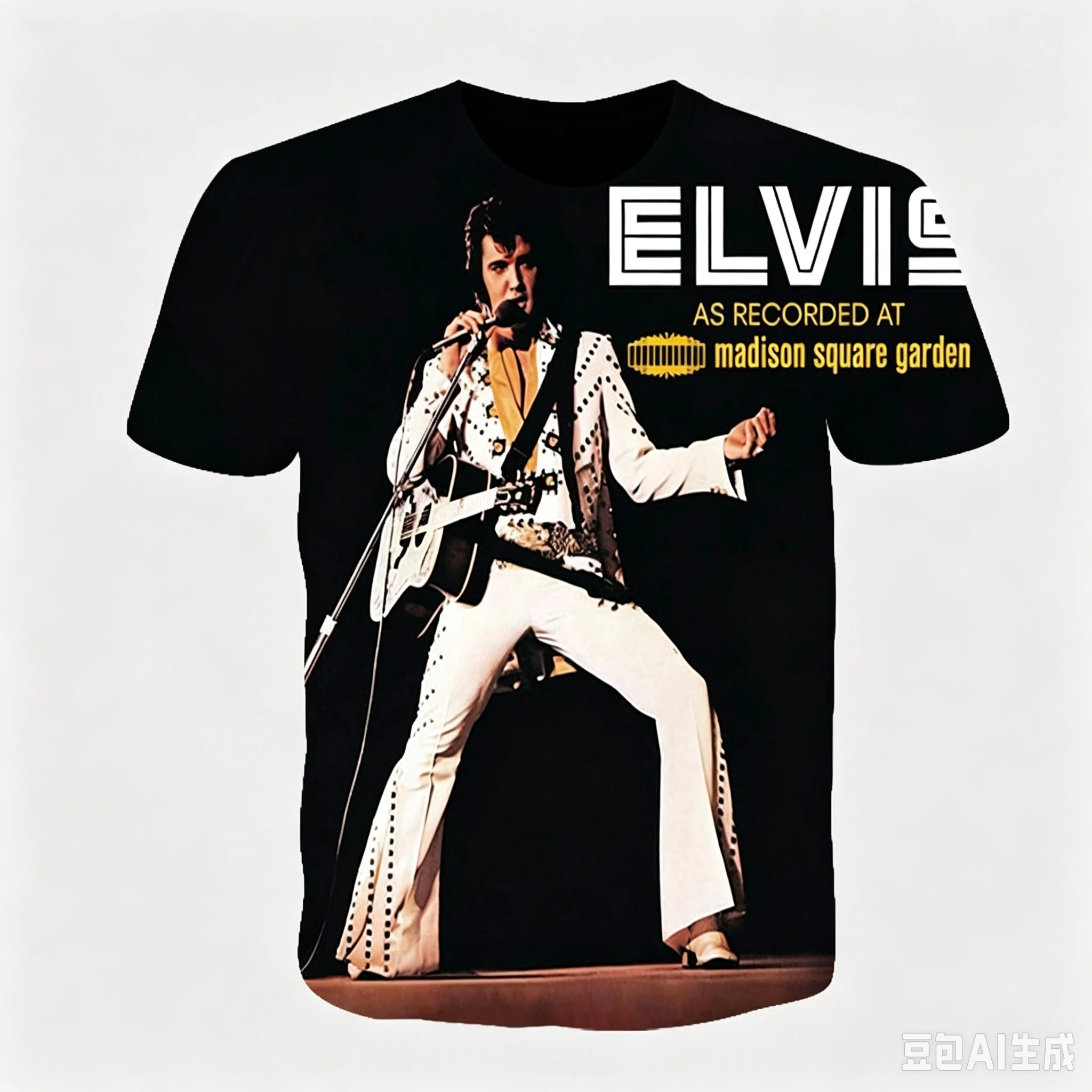 26 New Elvis Presley European and American Retro Rock Superstar Singer Commemorative Jersey 3D Quick Drying Sports Men's T-shirt