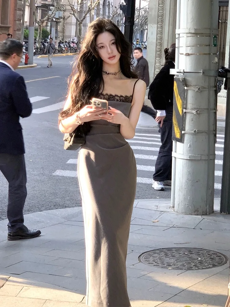 French Elegant Midi Dress Even Party Female 2024 Summer Casual One Piece Dress Korean Fashion Clothing Beach Style 2000s Vintage