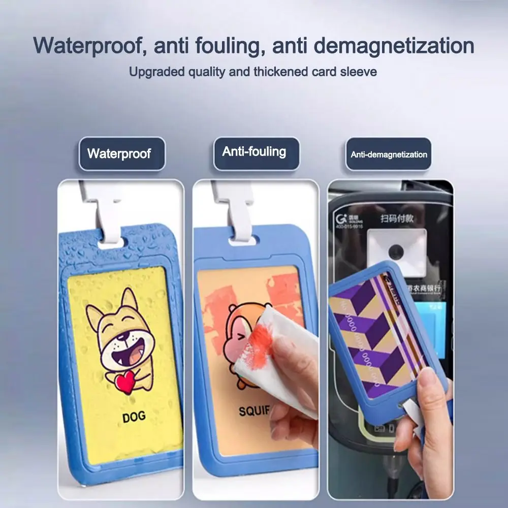 

Hard Plastic ID Card Holder Waterproof with Lanyard Card Holder Bus Pass Card Cover Case