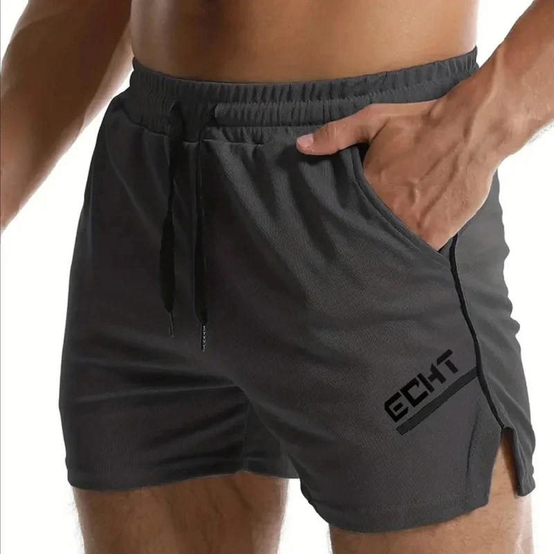 Calções Esportivos Respirável de Secagem Rápida Masculina, Fitness, Corrida, Corrida, Moletom de Treino, Malha, Praia, Verão, 2022