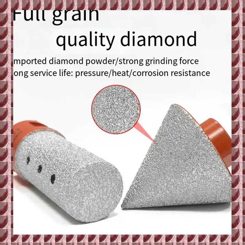 A95G Brazed Diamond Milling Bit Chamferer  Tile Hole Expander 5/8-11 Thread Adapter Conical Stone Grinding Bits 3Pcs
