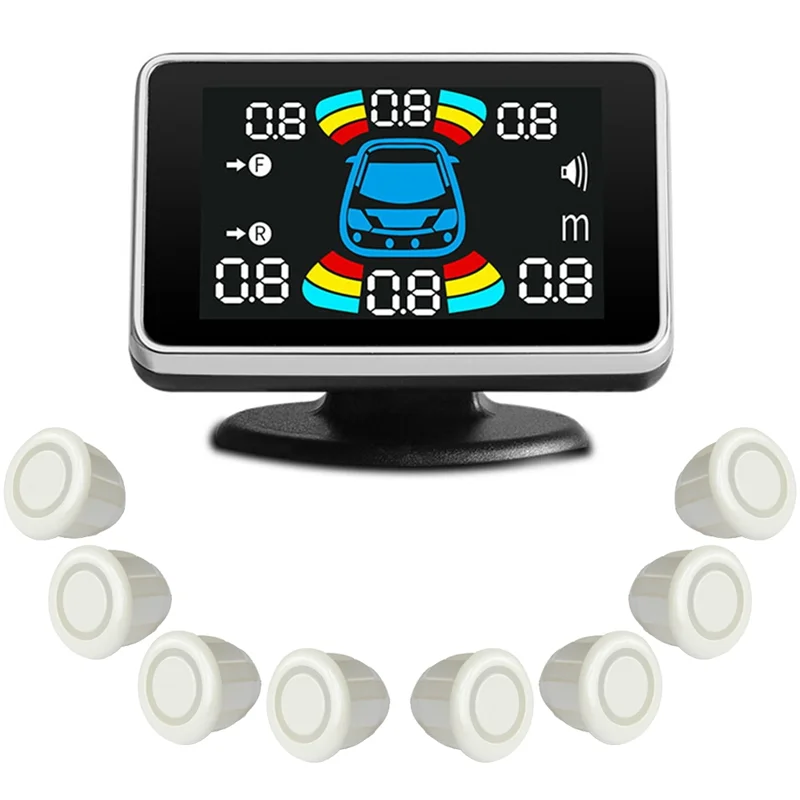 

B07A-8 Parking Sensor Parktronic Car Automobile Reversing Radar Electronics Rear Auto Detector Backing Assistance Kit Buzzer B