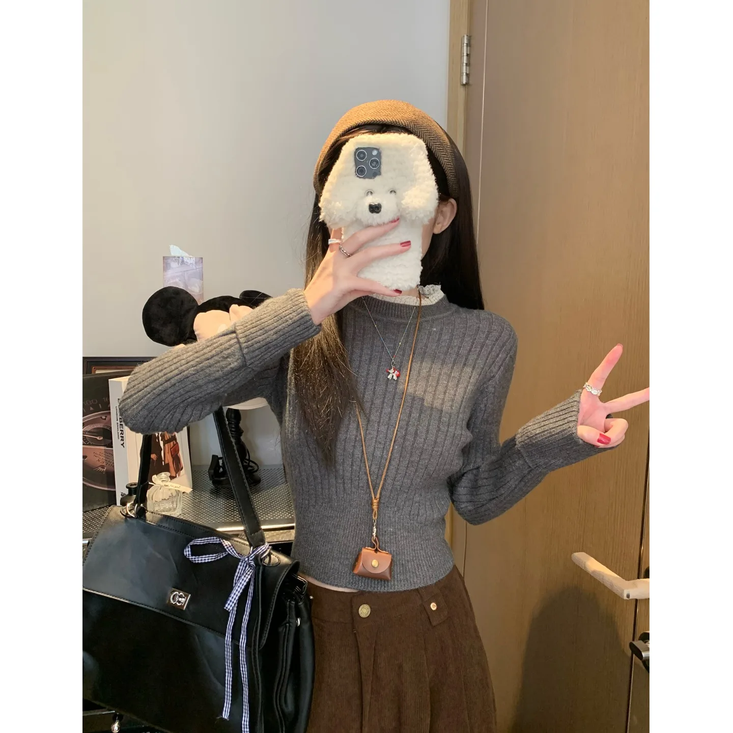 

Модный длинный вязаный свитер ort Sve, женский зимний свитер 202, новый свободный утягивающий модный универсальный верхний дизайн