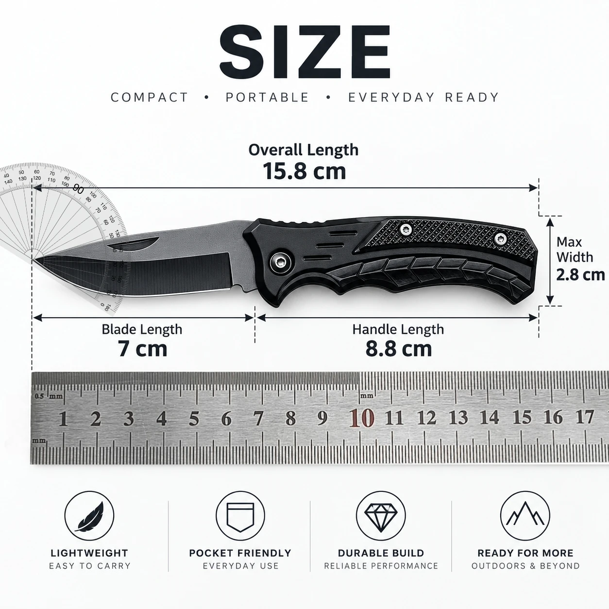 Folding Knife Made of High Hardness Stainless Steel for Outdoor Use, Non-slip Razor for Camping, Portable Pocket