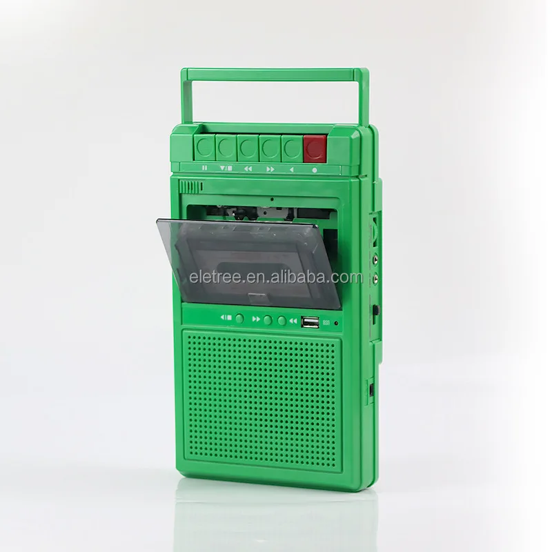 Retro 39 Green Portable Portable Cassette Recorders Shoebox Battery Powered Cassette Player With Speaker Green