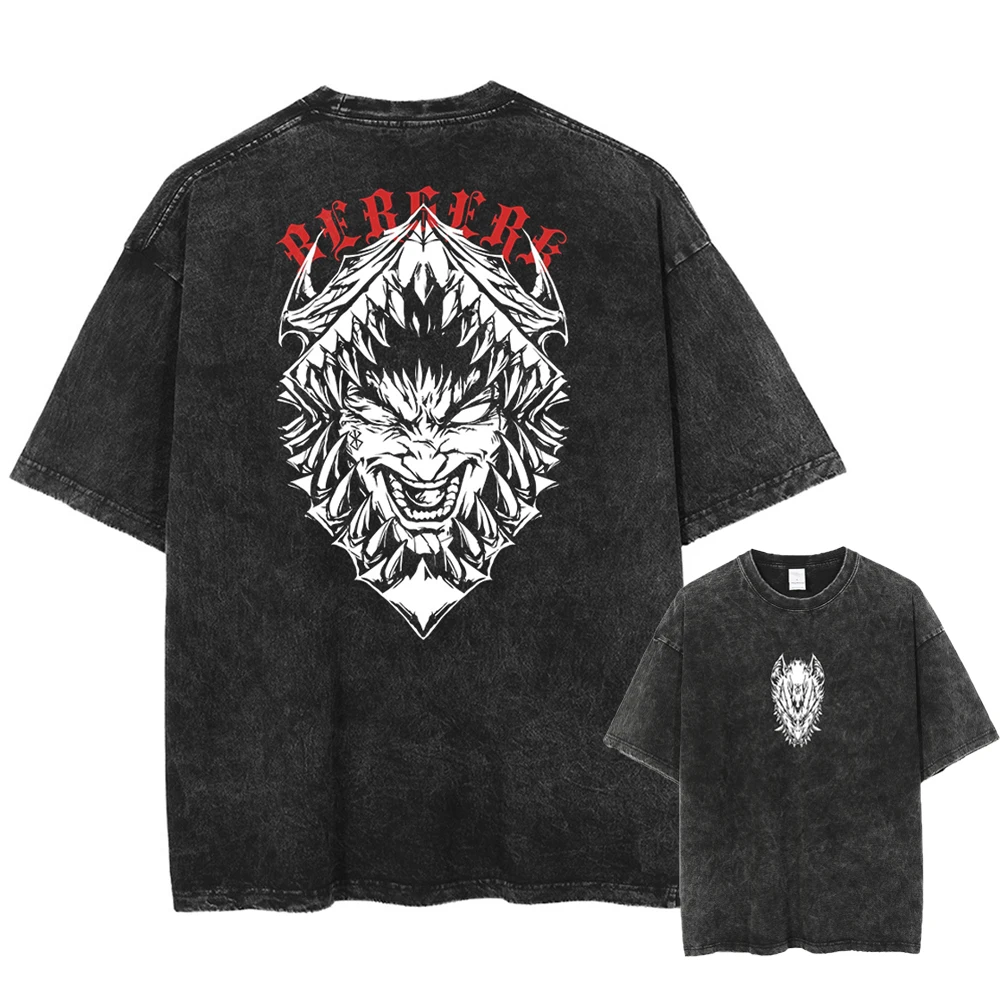 

Men Harajuku Washed T-Shirt Hip Hop Streetwear Anime Graphic Print T Shirt Cotton Casual Vintage Tshirt Summer Short Sleeve Top