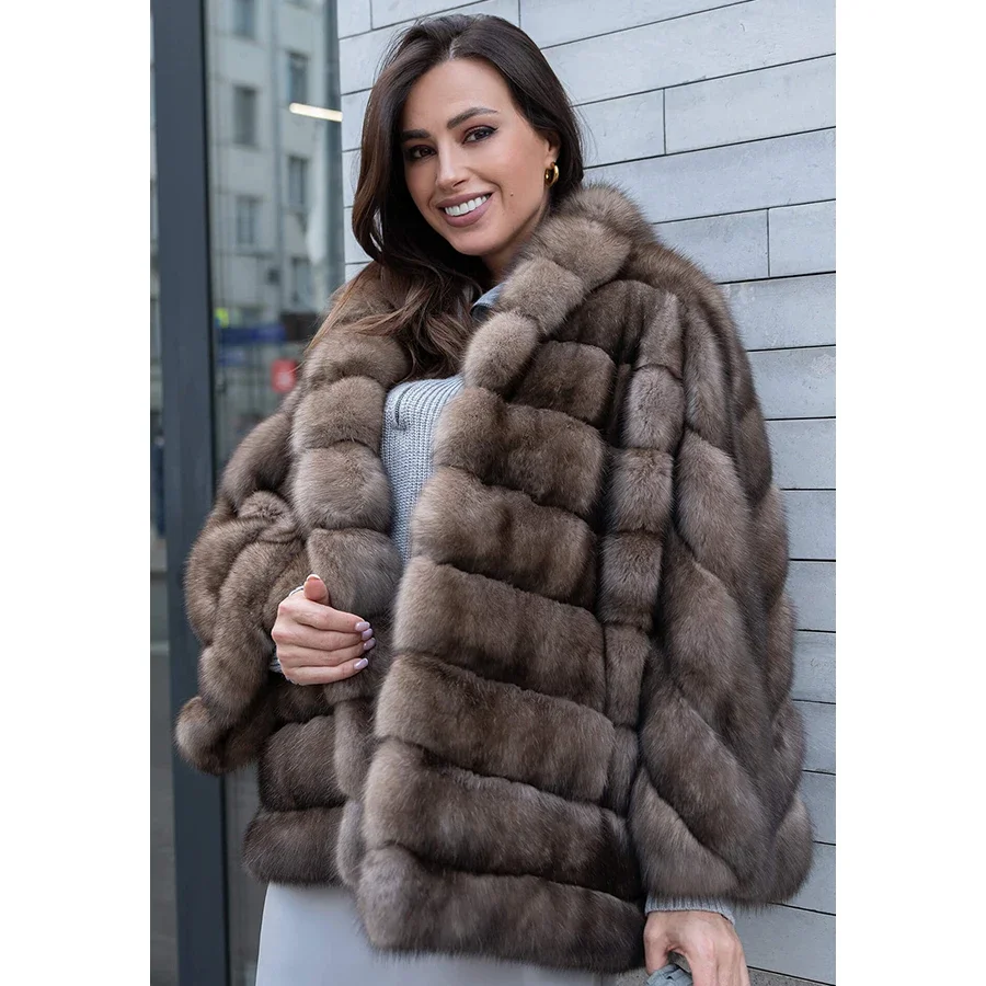 

Women's Winter Jackets Real Fox Fur Coats Long Natural Fox Fur Coats High Quality Luxury Fashion