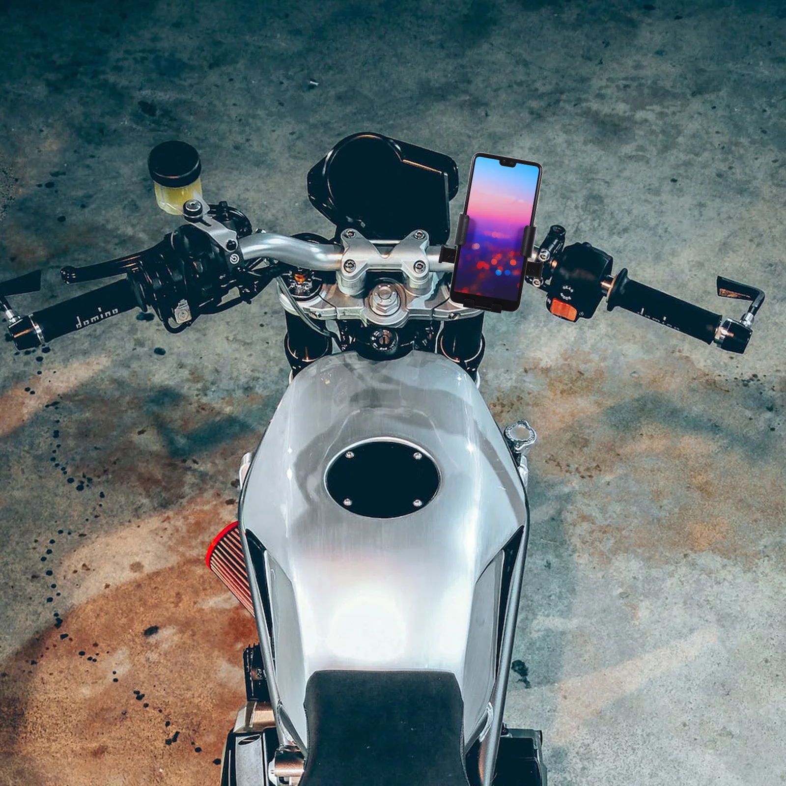 

Durable Bike Phone Mount Handlebar Clamp: 360 Degree Adjustable Cellphone Holder For Motorcycle Scooter Navigation Easy Install