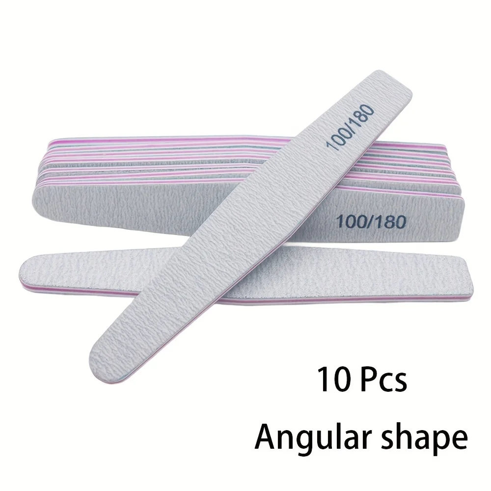 5/10개입 전문가용 양면 회색 사포 네일 파일 스트립 매니큐어 페디큐어 다양한 모양 아크릴 네일 파일 도구