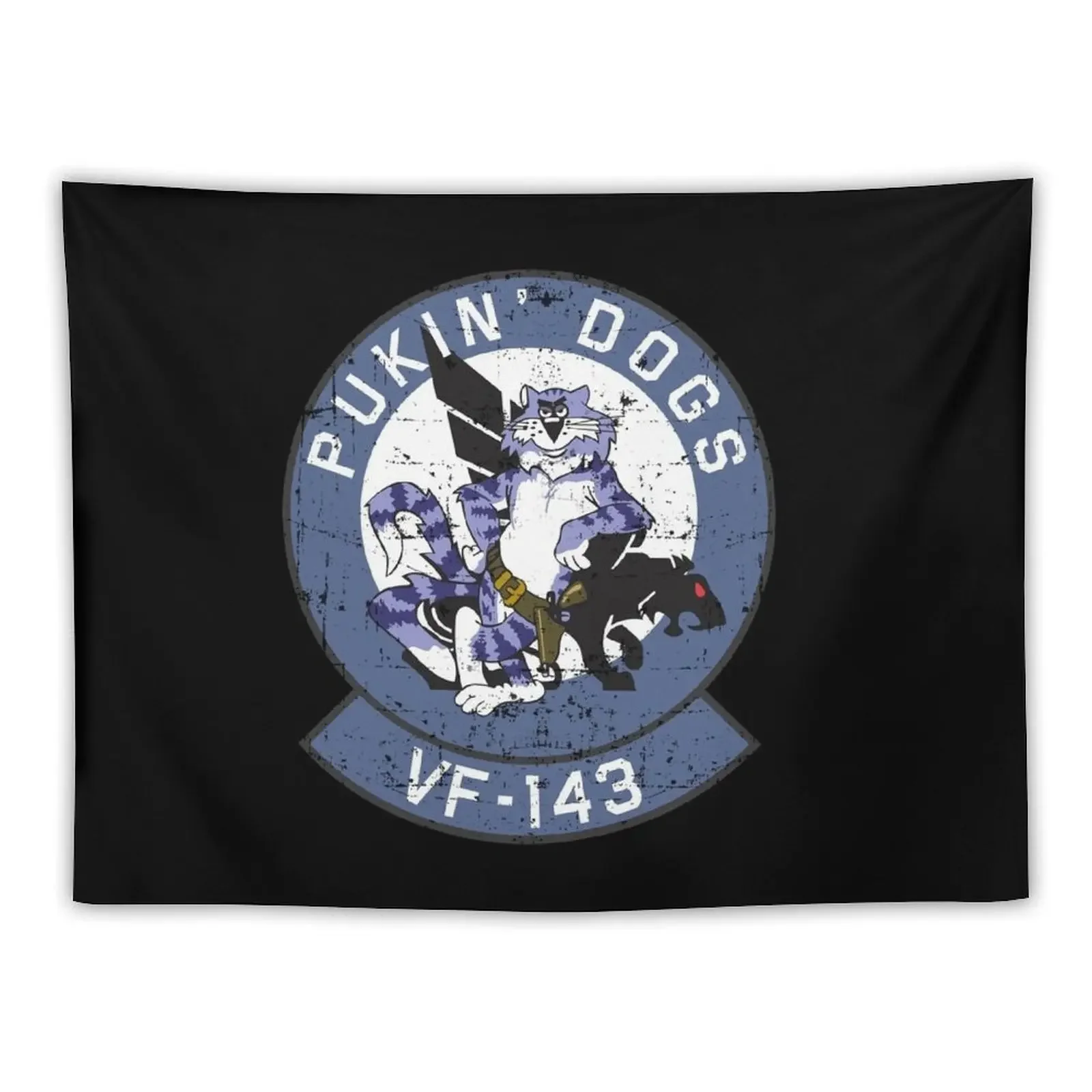 

F-14 Tomcat - Pukin Dogs VF-143 - Grunge Style Tapestry Outdoor Decor Room Decor Aesthetic Aesthetic Room Decorations Tapestry