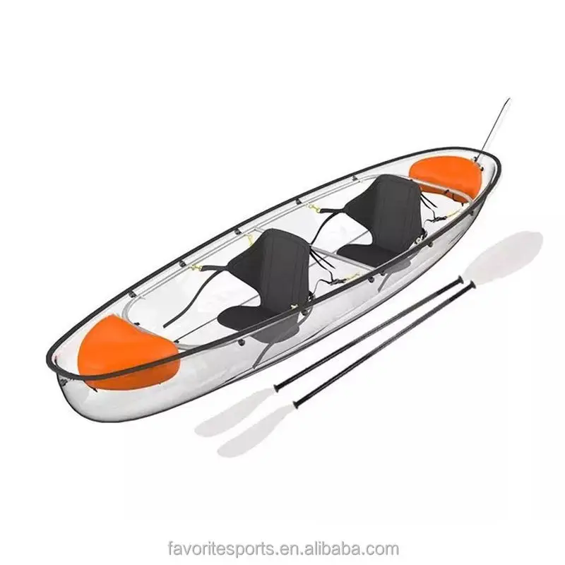 

2-Person Polycarbonate Transparent Kayak, Eco-Friendly Fishing/Touring Boat (1-Year Warranty)