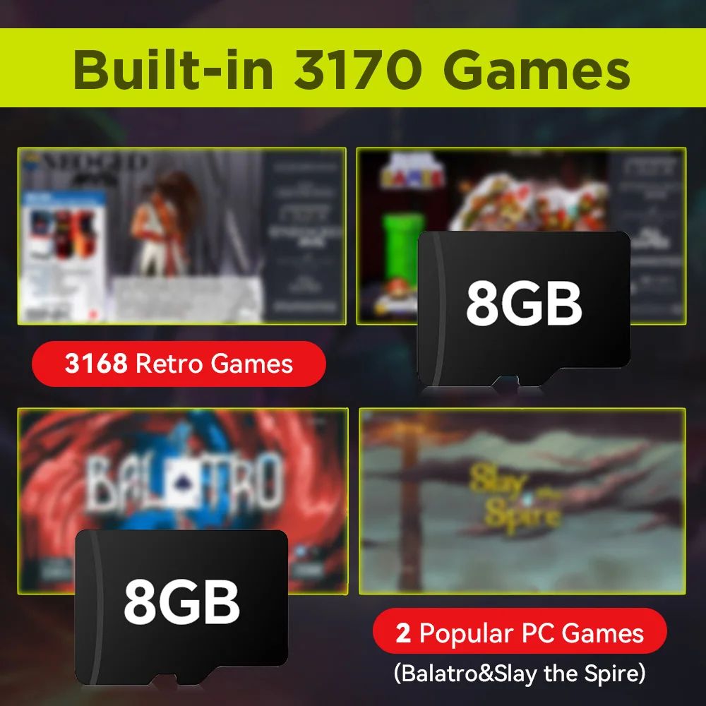 8GB Game TF Card with 3170 Retro/PC Games Retrobat OS for ROG ALLY/Onexplayer/GPD WIN4/Win Handheld Game Console/Win PC/Laptop