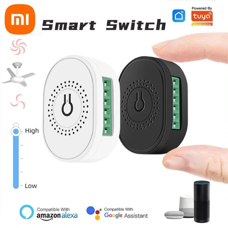 Xiaomi-Controlador Tuya Ventilador para Casa Inteligente, Ventilador de Teto WiFi, Interruptor de Velocidade Stepless, Regulador de Tensão, Trabalhar com Alexa, Google Smart Life