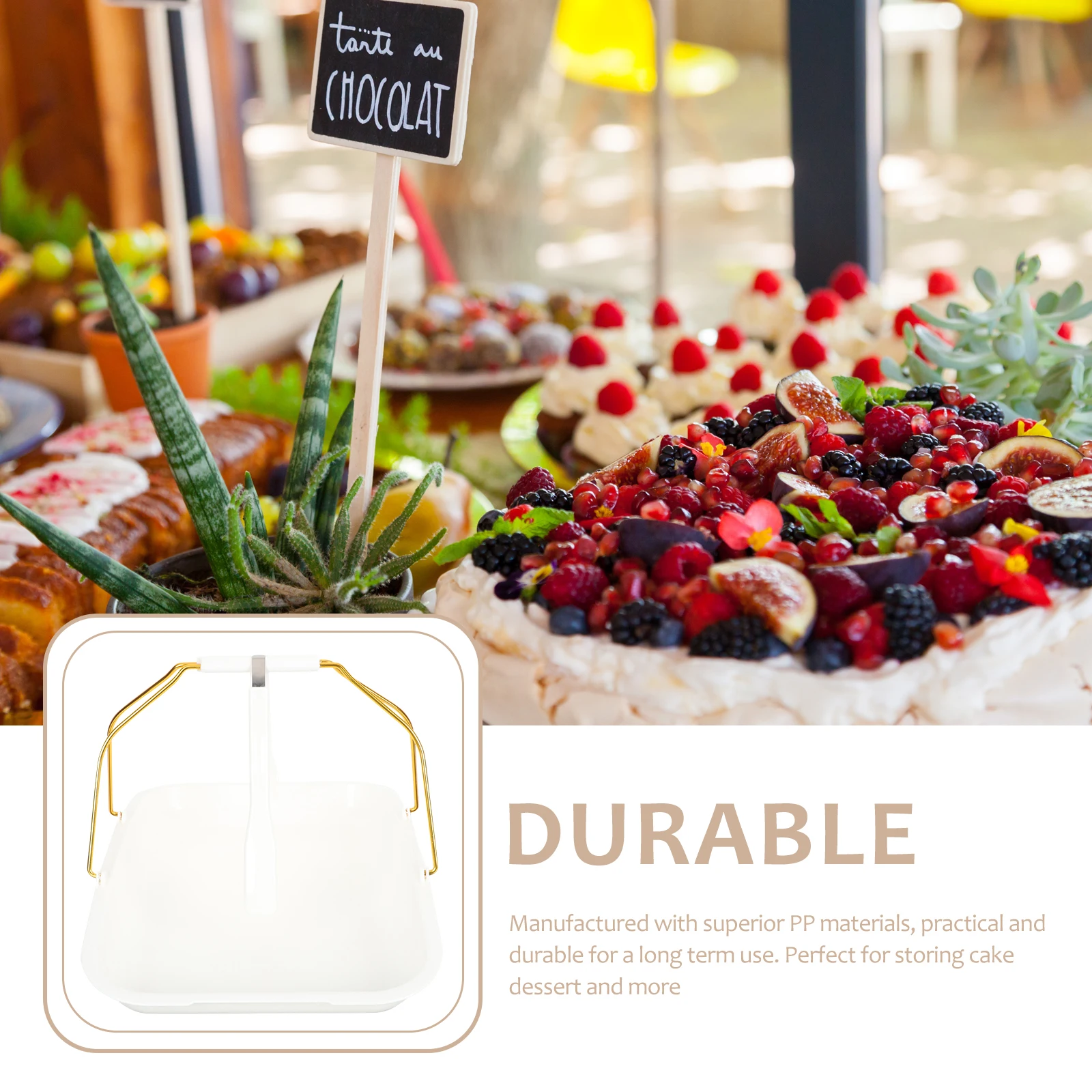 

1 Set Of Handheld Bread Basket Pp Material Food Serving Tray For Bakery Cake Dessert Storage Multipurpose Portable Bread