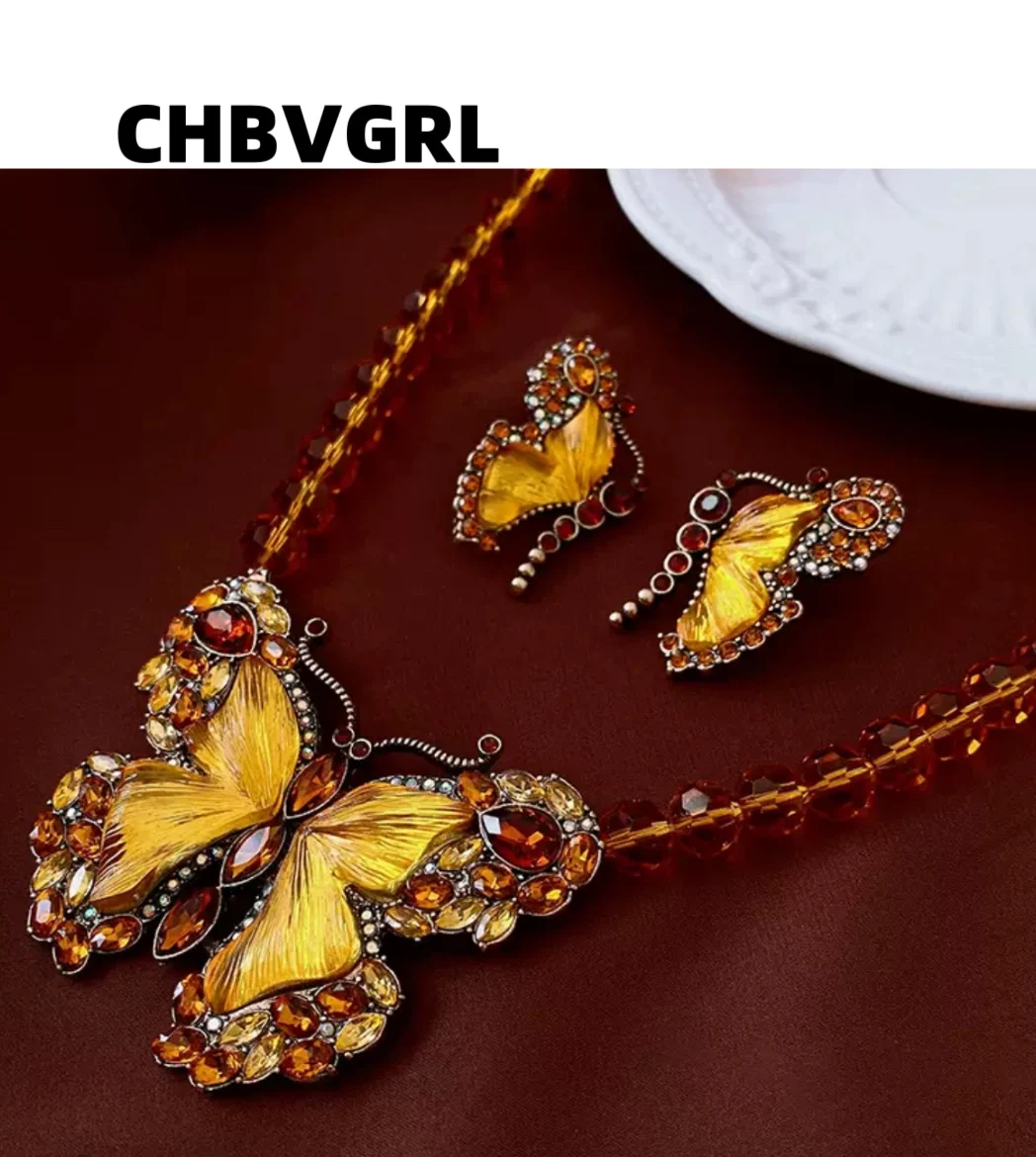 

Butterfly necklace hot-selling sweater chain retro luxurious high-end feeling accessories for women
