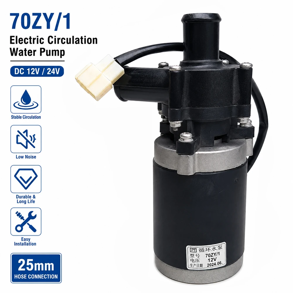 12V 24V Electric Coolant Circulation Water Pump 25mm Auxiliary Water Pump for Car Parking Heater