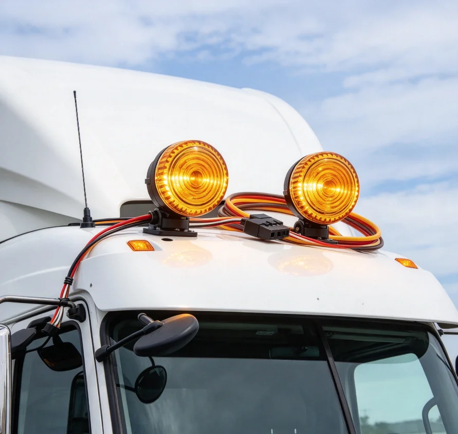 RC 1/14 LED Simulation Metal Engineering Lights Spotlight for Tamiya Dump Truck for SCANIA MAN VOLVO Tripper Truck DIY Parts