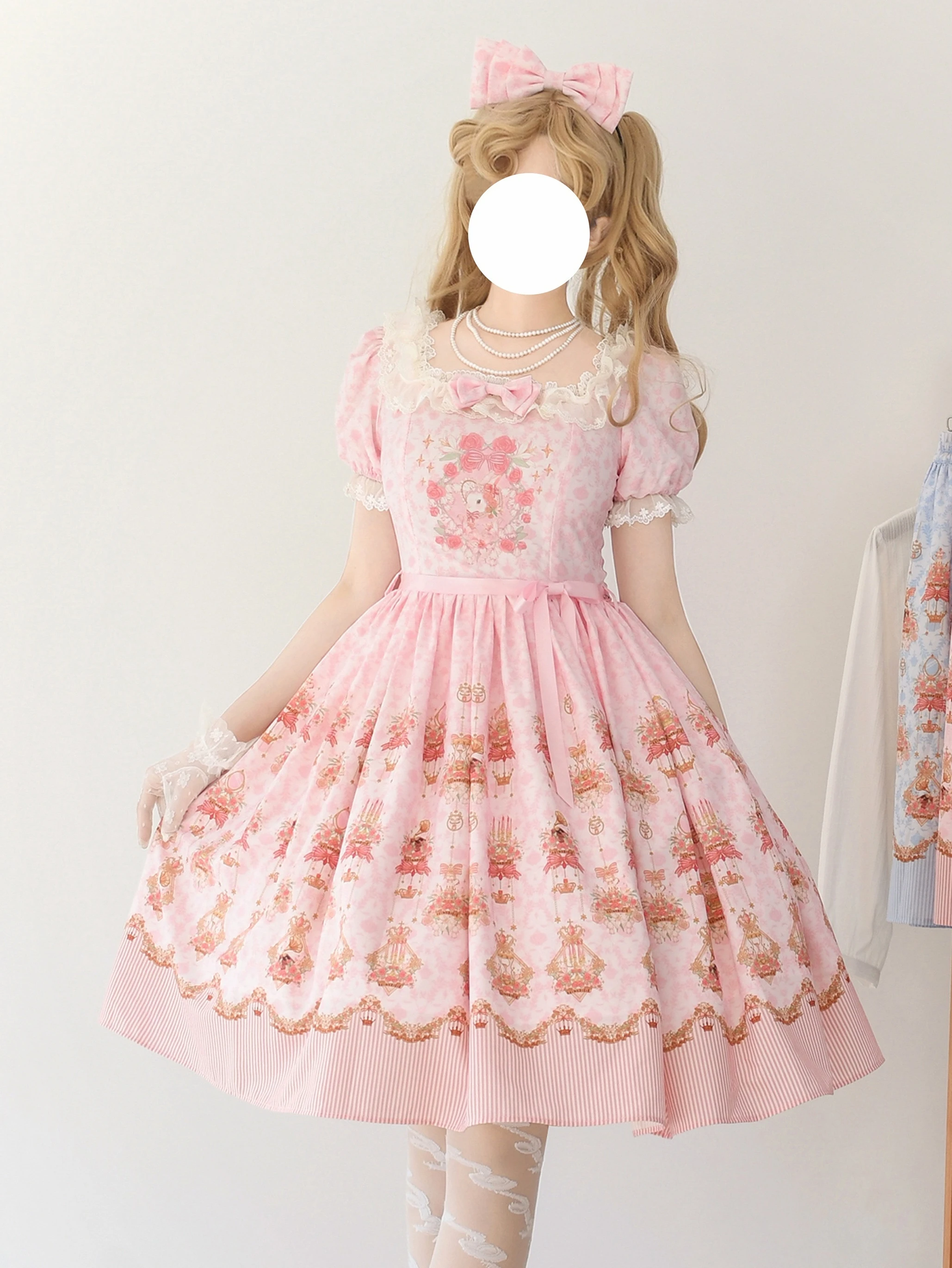 

Strawberry Witch Rose Garden Rabbit Summer Original Printed Daily Dress Lolita Dress Japanese Sweet Loli Tea Party Dress