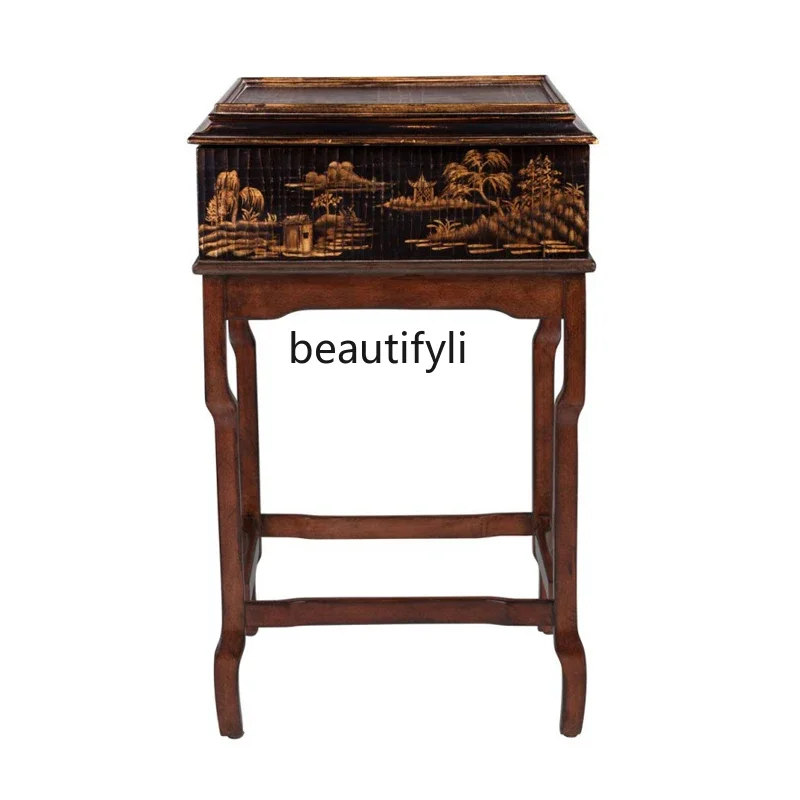 

ls 27Corner table, traditional classic decorative table, retro side table