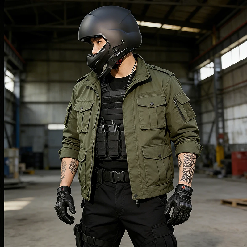 

Scorpion Helmet Motorcycle Retro Combination Full Helmet Warm Men Cruising Electric Motorbike Four Seasons