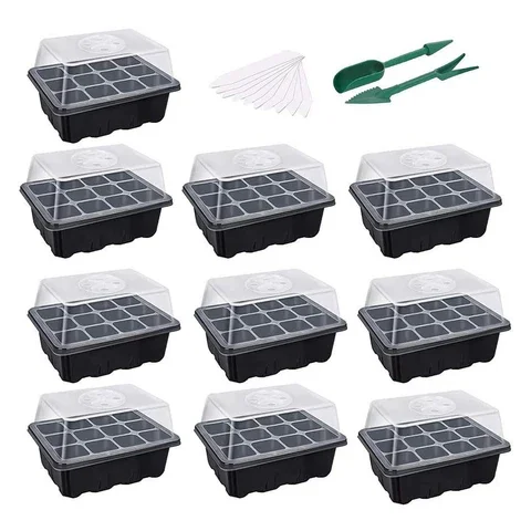 10pcs Planting Seed Starter Tray Kit Seedling Germination Box Gardening Supplies Growing Wheat Seedlings Nursery Pots Plant Tool