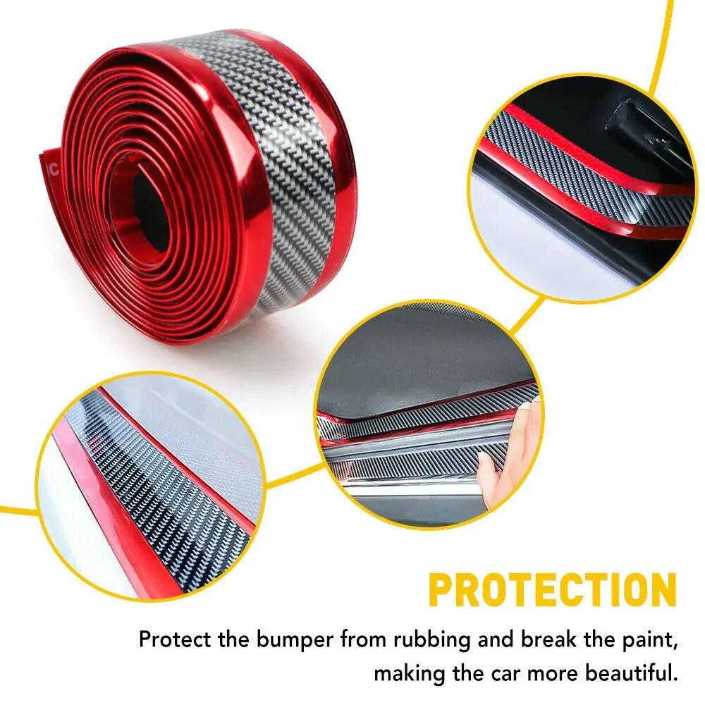 Car Stickers Anti Scratch Door Sill Protector Rubber Strip Carbon Fiber Car Threshold Protection Bumper Film Sticker Car Styling