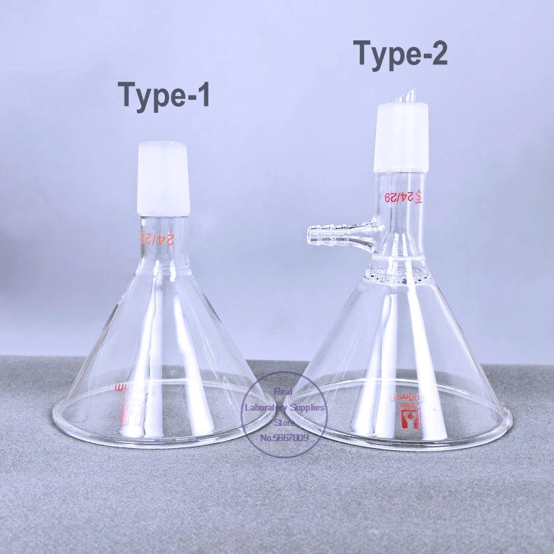 1Pcs 50mm-150mm Triangular Buchner Funnel with Addition Funnel & Sintered Glass Disc Borosilicate Lab Filter Funnel