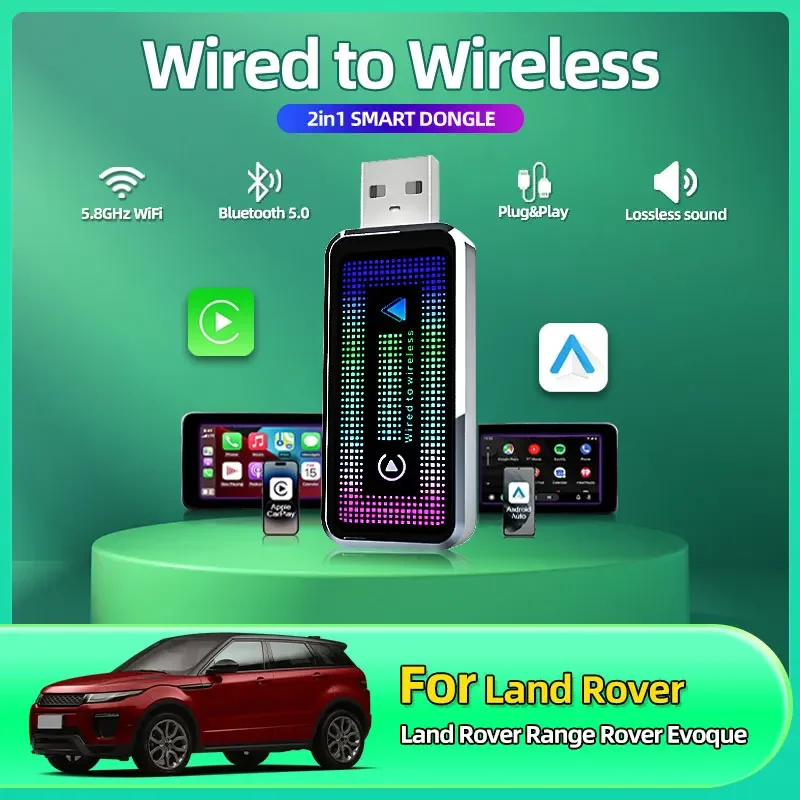 

Wireless CarPlay Android Auto Wireless Adapter Smart USB Dongle Box Plug And Play Fast Connect For Land Rover Range Rover Evoque