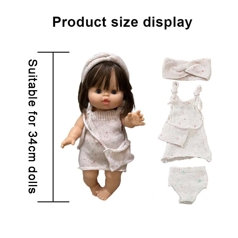 Poppen Kleding voor 34 cm 13.39 inch Mooie Jurk Vest Reborn Pop Babypoppen Kleding DIY Speelgoed Pop Accessoires forGirl reborn Pop
