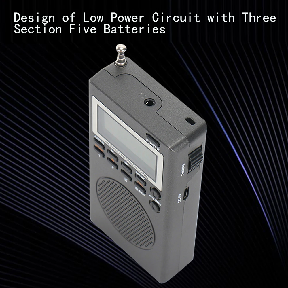 راديو FM صغير محمول وراديو صباحا ، مستقبل راديو ضبط رقمي ، مشغل موسيقى ، راديو صغير متين