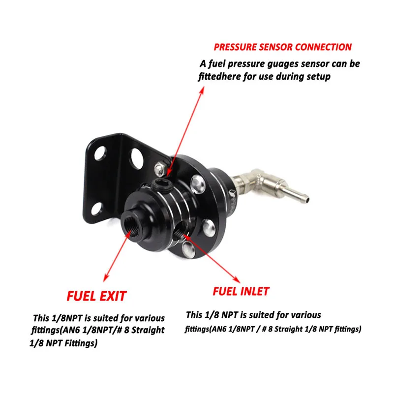منظم ضغط الوقود العالمي القابل للتعديل، شاحن الوقود الفائق من الألومنيوم مع مجموعة قياس #5