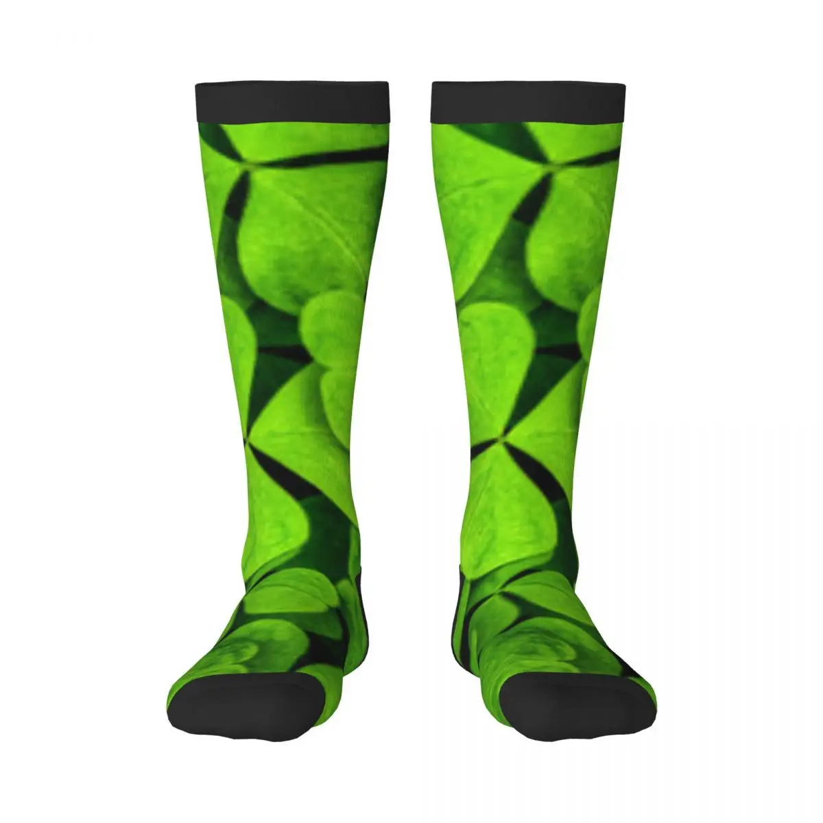 1 Pack Clover Leaves For Saint Patrick's Day Over-knee Long Socks Middle High School Socks