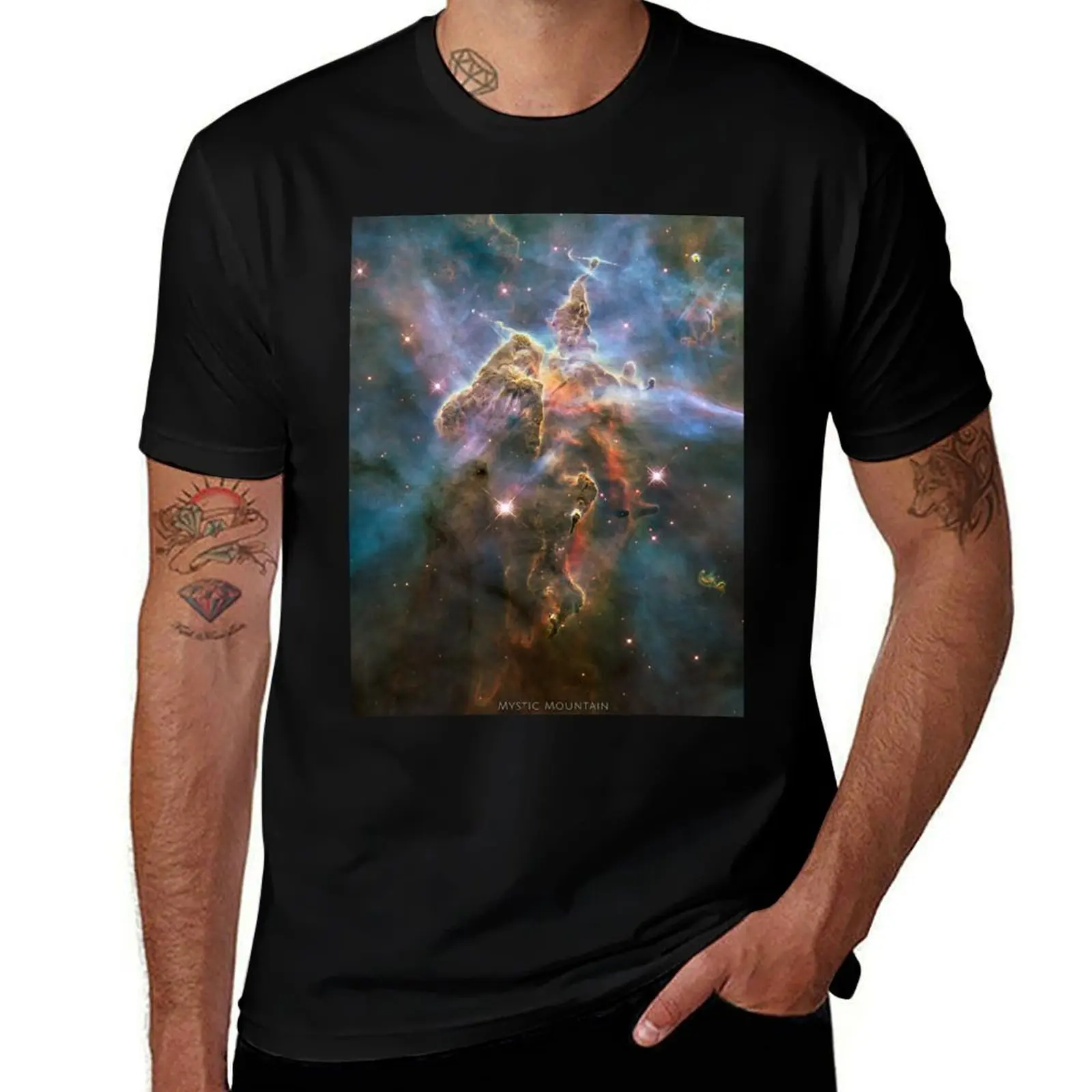 Mystic Mountain Nebula HD! T-Shirt Sports Casual Breathable Tee Shirt T-Shirt
