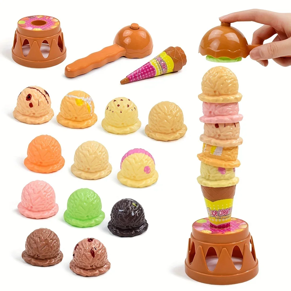 

Montessori, Ice Cream Stacking Toys, Hand-eye Coordination, Early Education Educational Toys, Parent-child Interactive Games