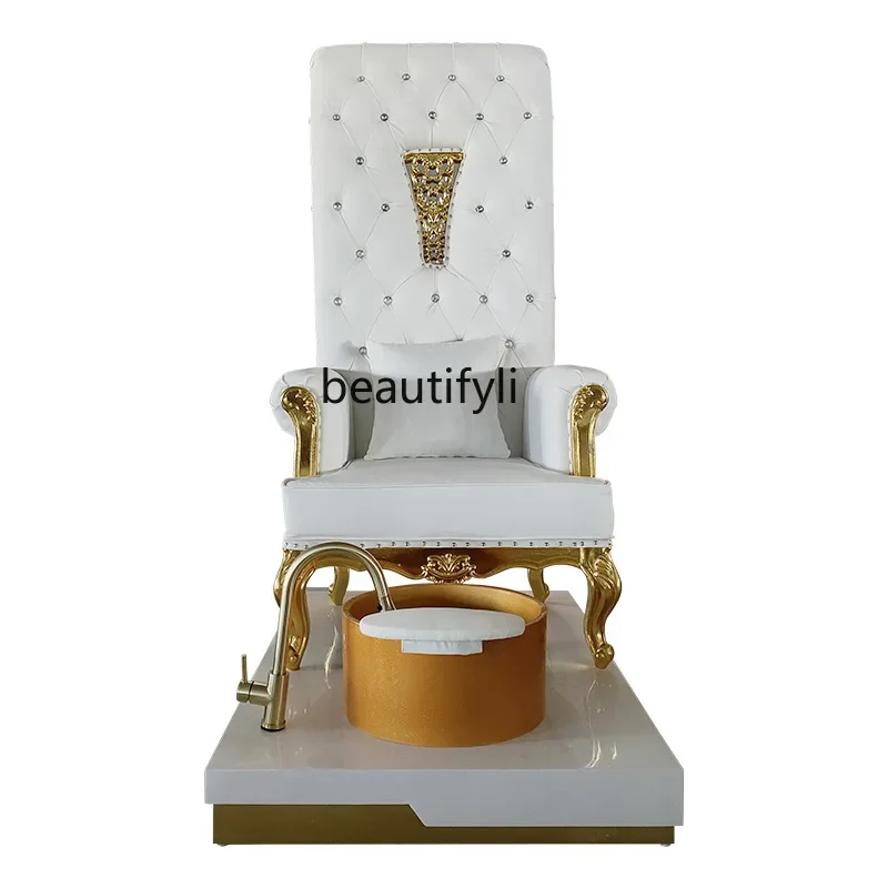 

xz1Nail Art Foot Bath Chair Golden Nail Shop Single Foot Soaking Bath Therapy Sofa Chair