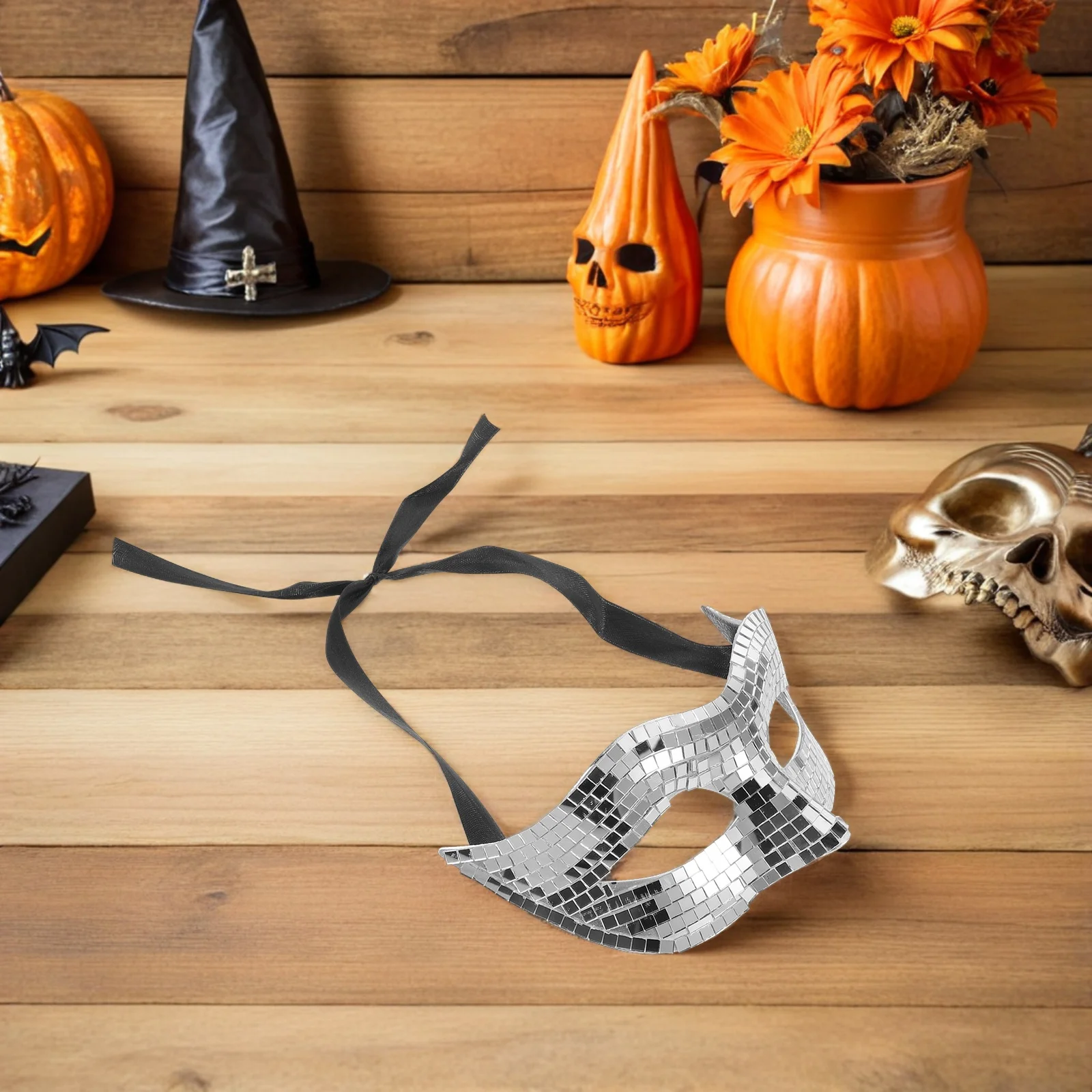 

Disco Mask Golden Glitter Mirror Design Lightweight For Halloween Masquerade Party Carnival Bachelorette Event Costume