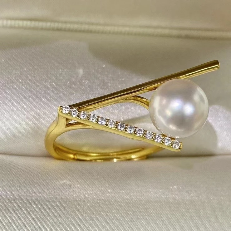 

Регулируемое кольцо из стерлингового серебра 925 пробы, фурнитура, крепления, аксессуары, детали для жемчуга 8-9 мм, 5 шт./лот