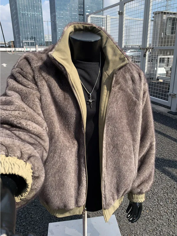 

Мужская куртка в стиле хип-хоп, двусторонняя, из хлопка, с узором Fibone, водоотталкивающая, из оксфордского холста, серебристая...