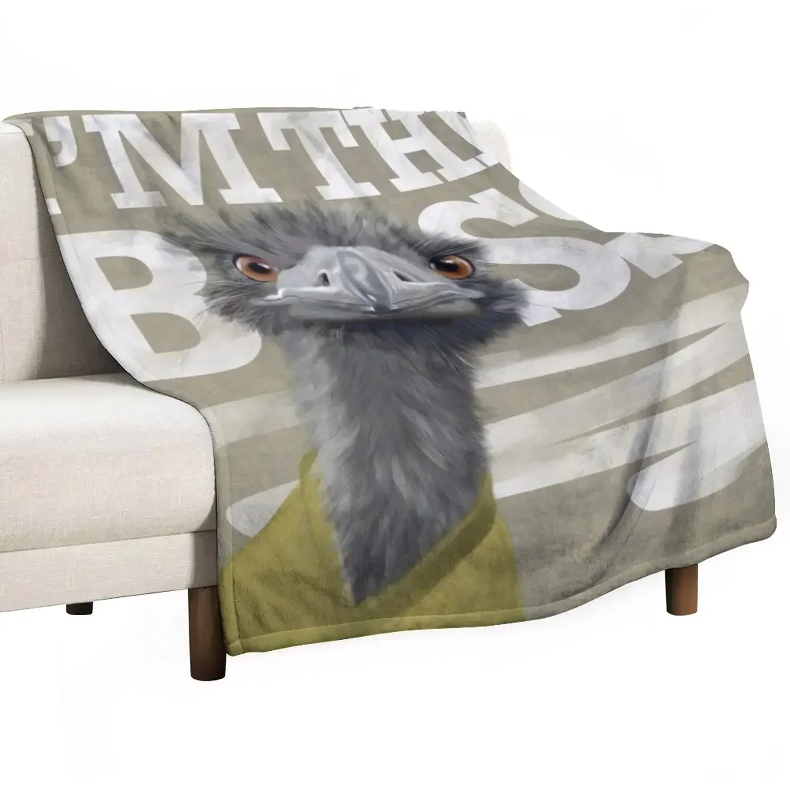 New Ostrich. I'm the Boss! Throw Blanket Flannel Fabric Bed covers Luxury Throw Thermal Quilt Plaid on the sofa Blankets