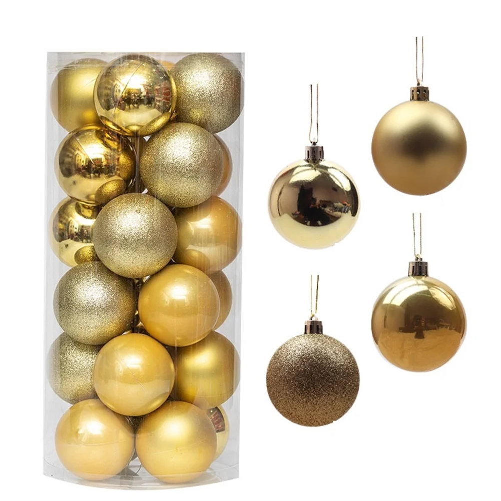 24PCS Christmas Ball With Electroplated Ornaments Tree Decorations For Holiday Wedding Party White Frosted Finishes Xmas Balls