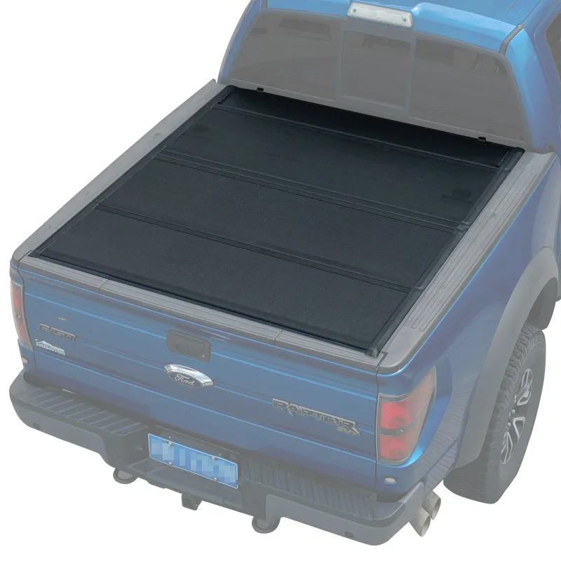 Pickup Truck Bed Low Profile Hard Folding Tonneau Cover for Ford F150 raptor  Ranger Dodge Ram gmc 1500  toyota Hilux Revo Vigo