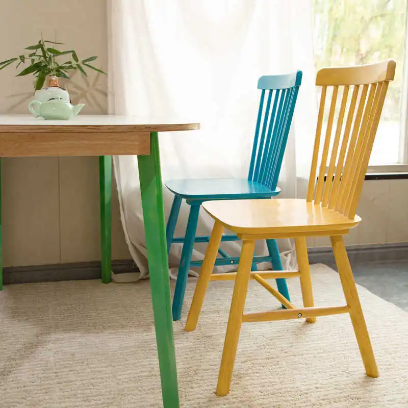 

Стул Macaron Windsor — обеденное сиденье из массива дерева, табурет Dopamine Nordic для дома и отеля, эргономичное универсальное сиденье