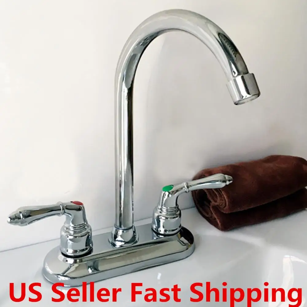 

Modern Chrome Cold Hot Water Double Sink Mixer Tap Bathroom Kitchen Basin Faucet