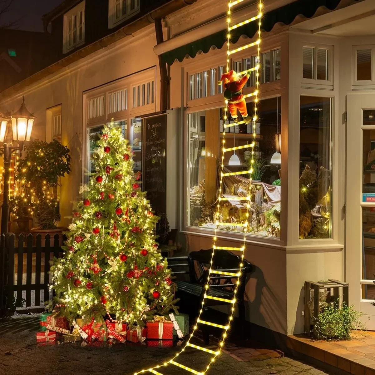 عيد الميلاد تسلق سلم سانتا 3M الديكور في الهواء الطلق للمنزل حديقة شجرة عيد الميلاد زخرفة هدية السنة الجديدة #3